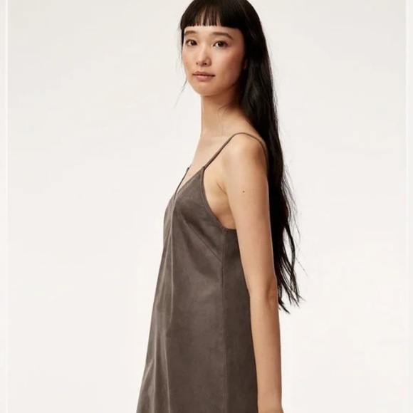 Aritzia Wilfred Free Vegan Suede Vivienne Slip Dress. Size Small. - Picture 3 of 7